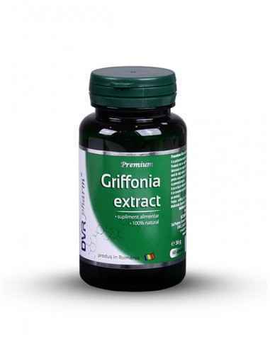 Griffonia Extract 60 + 30 cps DVR Pharm
Contribuie la buna funcționare a sistemului nervos, la menținerea sănătății psihice, la