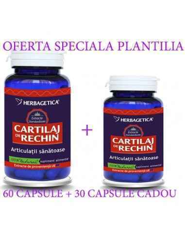 CARTILAJ DE RECHIN 60+60 capsule Herbagetica, REMEDII NATURISTE