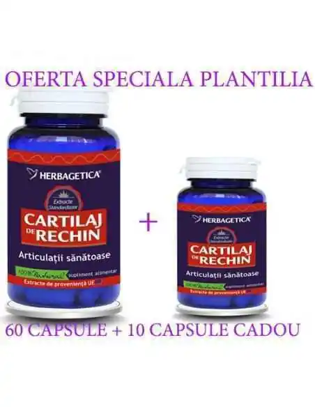 CARTILAJ DE RECHIN 60+10 capsule cadou Herbagetica, REMEDII NATURISTE