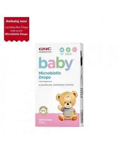 Microbiotic Drops, Probiotic Picaturi Pentru Bebelusi, 30 ml- GNC, REDUCERI