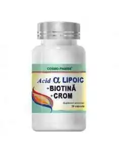 ACID ALFA LIPOIC  BIOTINA si CROM 30CPS - Cosmopharm, Sistemul nervos