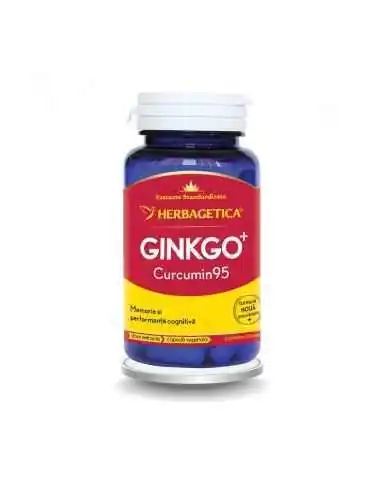 Ginkgo Curcumin 95 60 capsule Herbagetica, Tulburari Hormonale