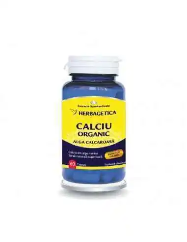 Calciu Organic 60 cps Herbagetica, VITAMINE SI MINERALE