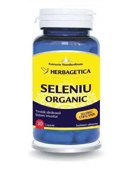 Seleniu Organic 30 capsule Herbagetica, VITAMINE SI MINERALE