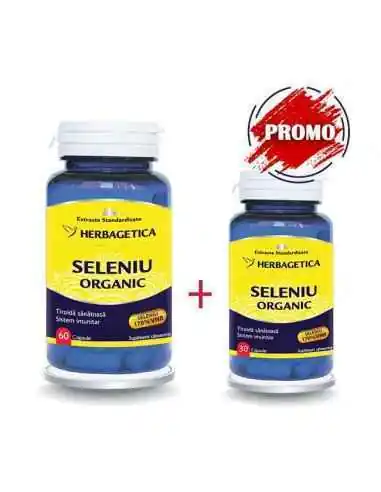 Seleniu Organic 60 + 30 capsule GRATIS Herbagetica, VITAMINE SI MINERALE