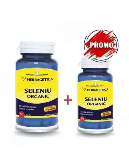 Seleniu Organic 60 + 30 capsule GRATIS Herbagetica, VITAMINE SI MINERALE