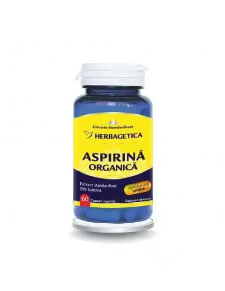 Aspirina Organica 60 capsule Herbagetica, REMEDII NATURISTE
