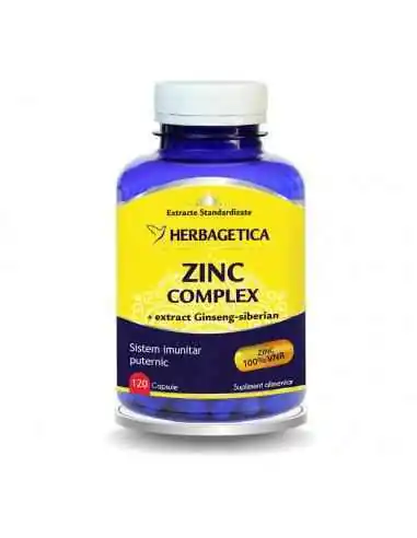 Zinc Complex 120 capsule Herbagetica, Sanatatea pielii