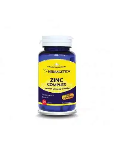 Zinc Complex 30 capsule Herbagetica, Sanatatea pielii