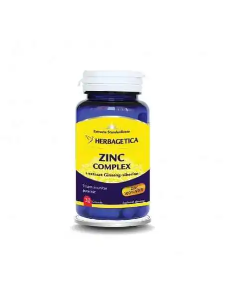 Zinc Complex 30 capsule Herbagetica, Sanatatea pielii