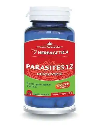 Parasites 12 Detox Forte 60 capsule Herbagetica, Reducerile lunii