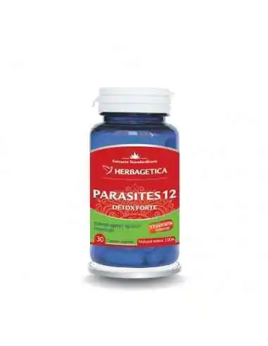 Parasites 12 Detox Forte 30 capsule Herbagetica, Parazitoze