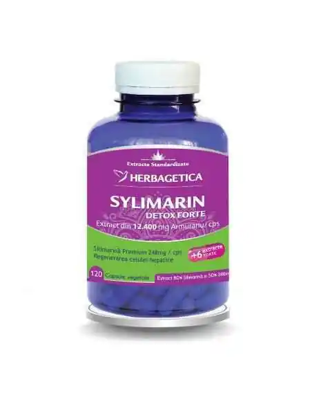 Silymarin 80/50 Detox Forte 120 capsule Herbagetica, REMEDII NATURISTE