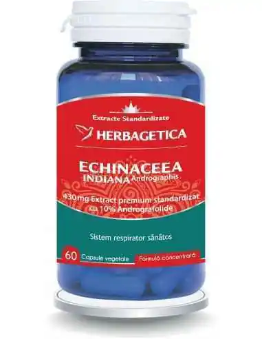 Echinaceea Indiană 60 cps - Herbagetica, REMEDII NATURISTE