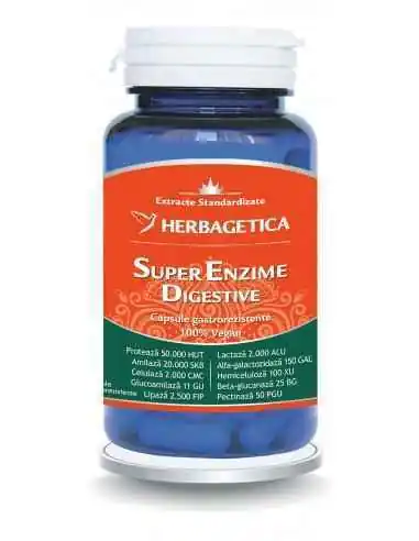 Super Enzime Digestive 10 cps - Herbagetica, REMEDII NATURISTE