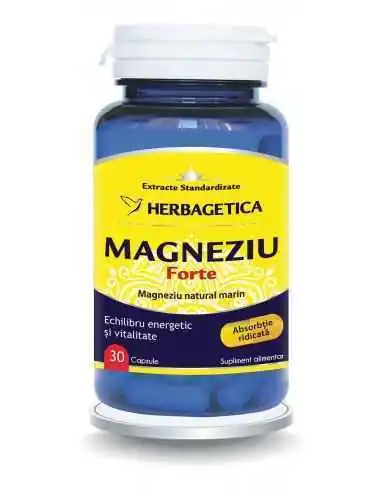 Magneziu Forte 30 capsule Herbagetica, VITAMINE SI MINERALE