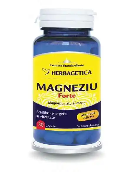 Magneziu Forte 30 capsule Herbagetica, VITAMINE SI MINERALE