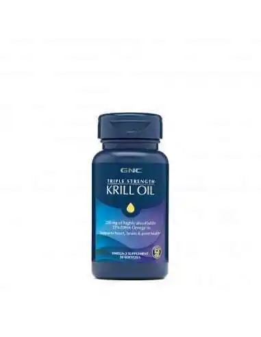 TRIPLE STRENGTH KRILL OIL, ULEI DE KRILL, 30 CPS- GNC, REMEDII NATURISTE