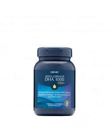 TRIPLE STRENGTH DHA 1000 MINI, ACIZII GRASI DHA OMEGA-3 MINI , 90 CPS- GNC, REMEDII NATURISTE