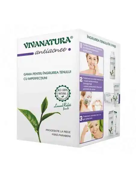 PACHET ANTIACNEIC (Crema antiacneica + Masca + Lotiune + Gel) VIVA NATURA, Sanatatea pielii