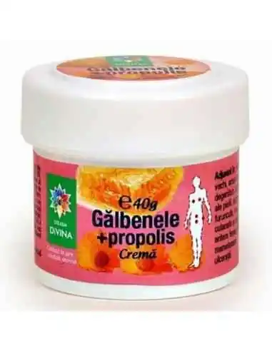 Cremă  naturală GĂLBENELE CU PROPOLIS  40 g Steaua Divina, UNGUENTE/CREME/GELURI