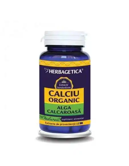 Calciu Organic 60 cps Herbagetica, VITAMINE SI MINERALE