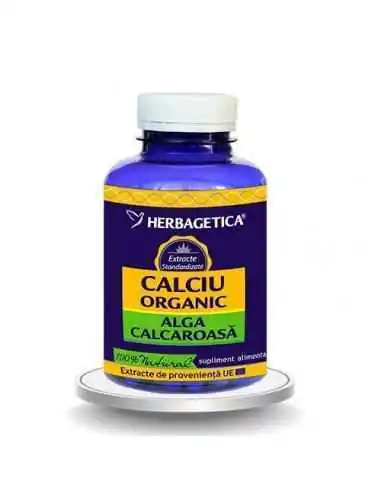 Calciu Organic 120 cps Herbagetica, VITAMINE SI MINERALE