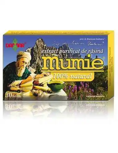 Mumie Extract Purificat de Rasina 30 tablete Damar, VITAMINE SI MINERALE