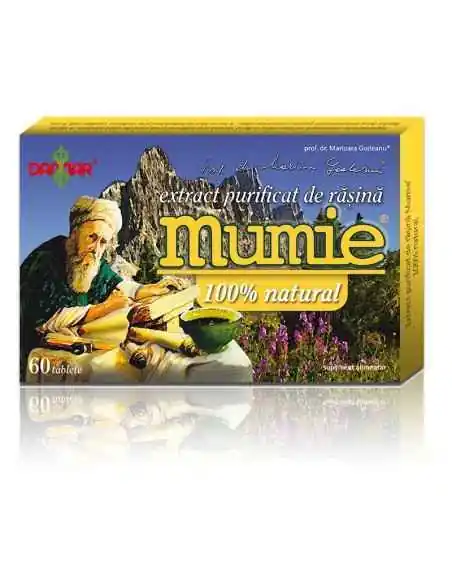 Mumie Extract Purificat de Rasina 60 tablete Damar, VITAMINE SI MINERALE