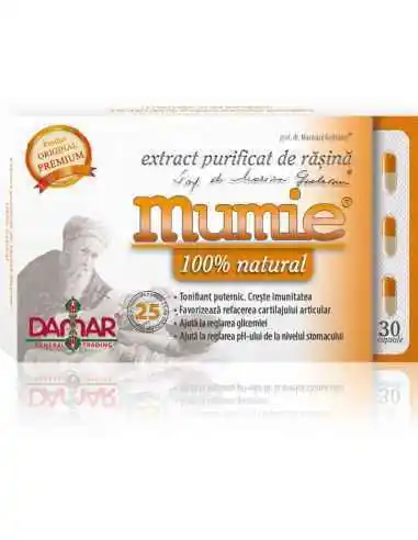 Mumie Extract Purificat de Rasina 30 capsule Damar, VITAMINE SI MINERALE