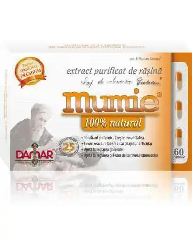 Mumie Extract Purificat de Rasina 60 capsule Damar, VITAMINE SI MINERALE