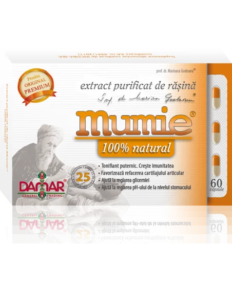 Mumie Extract Purificat de Rasina 60 capsule Damar, VITAMINE SI MINERALE