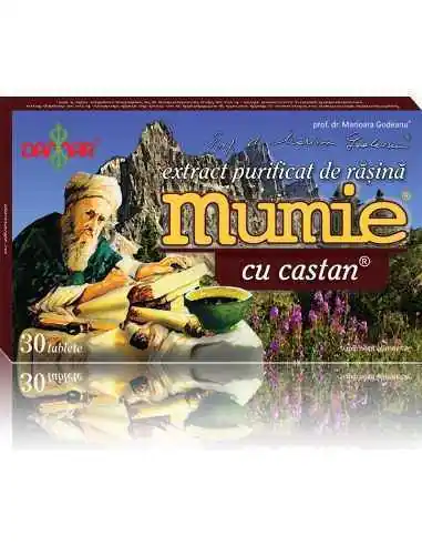 Mumie Extract Purificat de Rasina cu Castan  30 tablete Damar, VITAMINE SI MINERALE