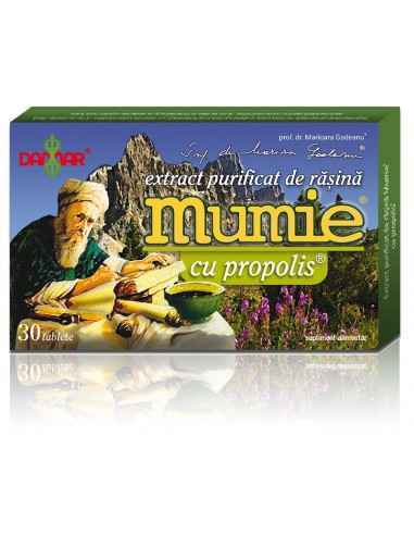 Mumie Extract Purificat de Rasina cu Propolis 30 tablete Damar, VITAMINE SI MINERALE