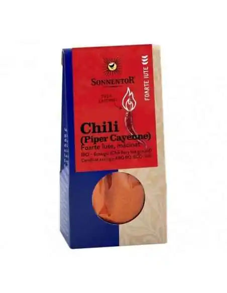 CONDIMENT - CHILI FOARTE IUTE MACINAT ECO 40gr SONNENTOR, CONDIMENTE