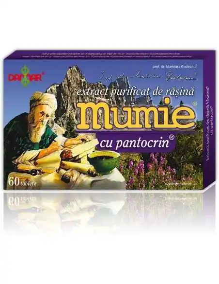 Mumie Extract Purificat de Rasina cu Pantocrin 60 tablete  Damar, VITAMINE SI MINERALE
