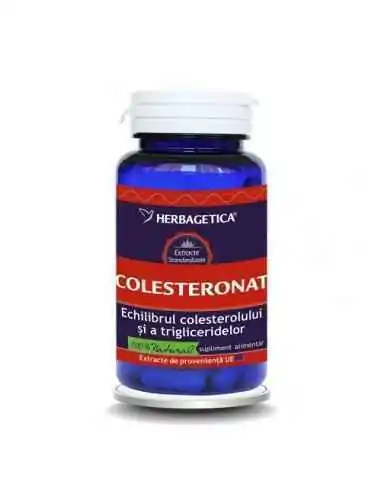 Colesteronat 60 + 10 cps Gratuit  Herbagetica, REMEDII NATURISTE