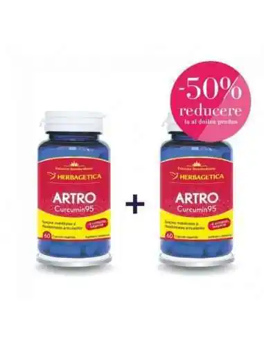 Artro Curcumin95 60+60 cps Promo  Herbagetica, REMEDII NATURISTE