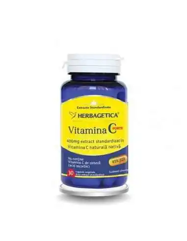 VITAMINA C FORTE 400mg 30 capsule Herbagetica, REMEDII NATURISTE