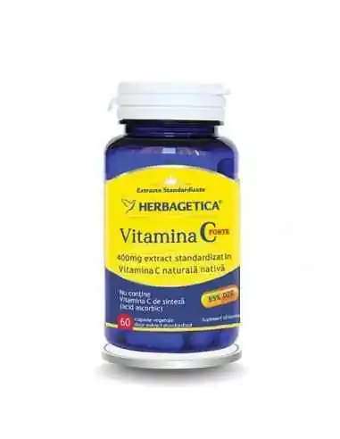 VITAMINA C FORTE 400mg 60 capsule Herbagetica, REMEDII NATURISTE