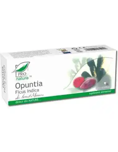 Opuntia Ficus Indica 30 capsule Pro Natura, Terapia Diabetului