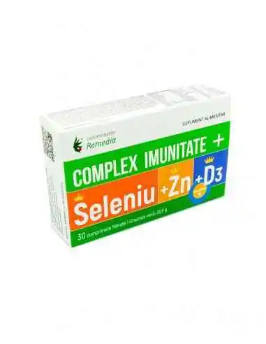 COMPLEX IMUNITATE SELENIU+ZINC+D3 30 comprimate Remedia, Imunitate si raceala