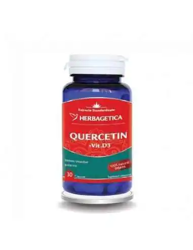 QUERCETIN + VITAMINA D3 30 cps Herbagetica, Imunitate si raceala