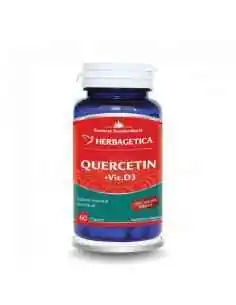 QUERCETIN + VITAMINA D3 60 cps Herbagetica, Imunitate si raceala