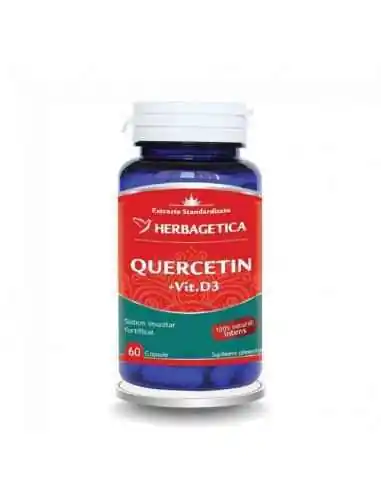 QUERCETIN + VITAMINA D3 60 cps Herbagetica, Imunitate si raceala