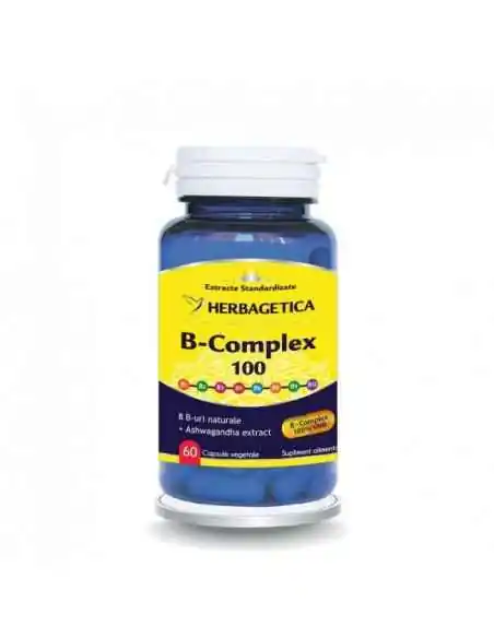 B-complex 100 60 cps Herbagetica, VITAMINE SI MINERALE