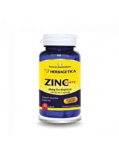 ZINC FORTE 30 cps Herbagetica, Sanatatea pielii