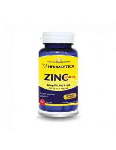 ZINC FORTE 60 cps Herbagetica, Sanatatea pielii