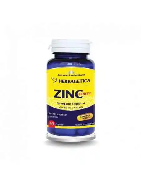 ZINC FORTE 60 cps Herbagetica, Sanatatea pielii