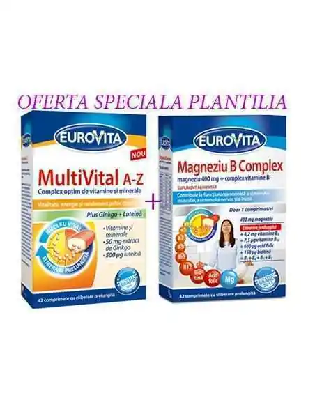 EUROVITA MULTIVITAL A-Z 42CPR + MG B COMPLEX 42CPR  EUROVITA, VITAMINE SI MINERALE